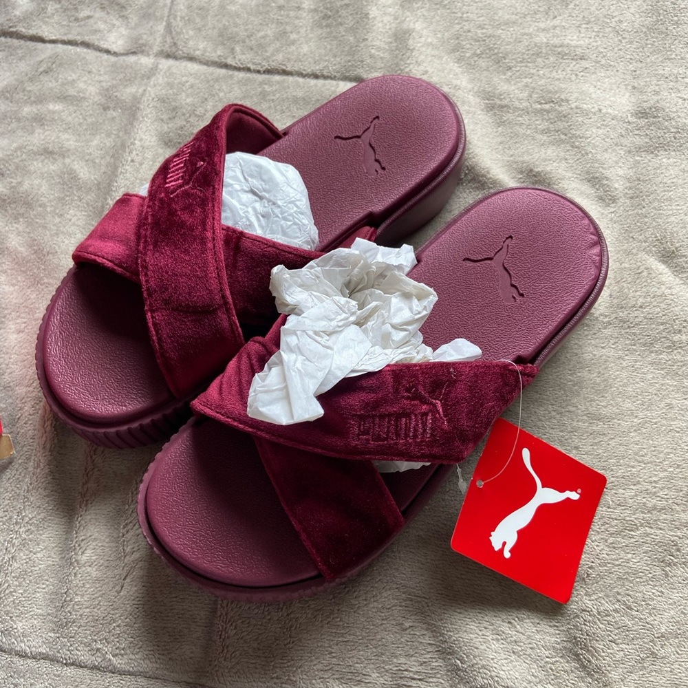 PUMA PLATFORM VELVET SLIDES